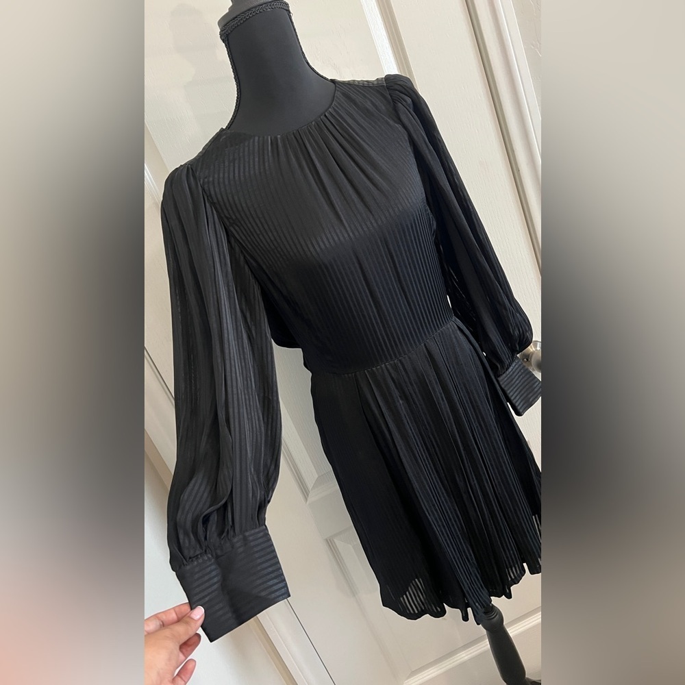 Rebecca Taylor Black Long Sleeve mini Dress - Picture 8 of 16
